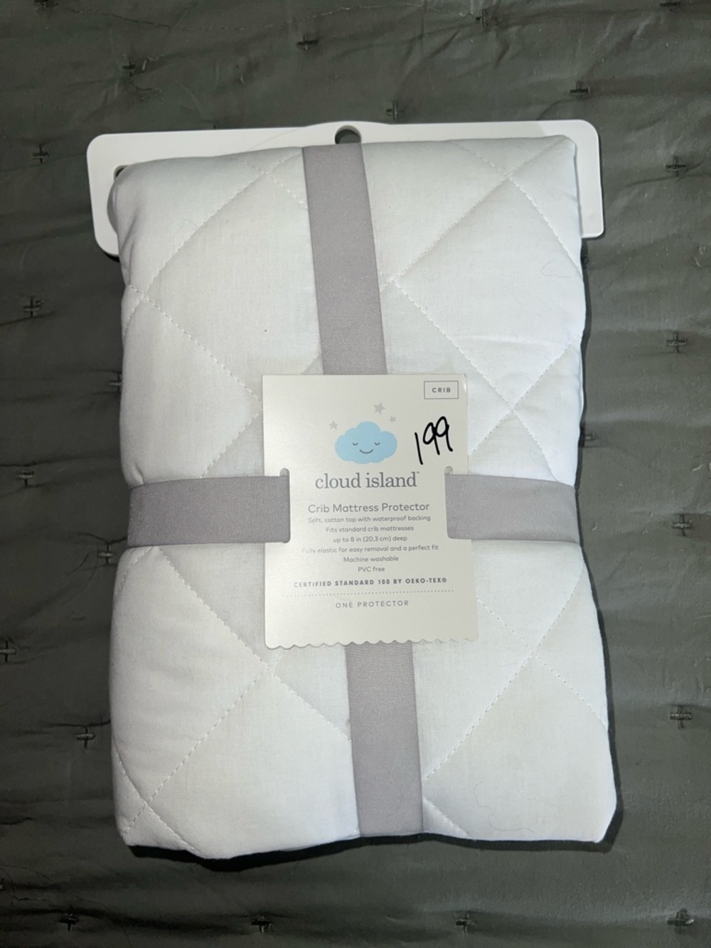 cloud island White Quilted Crib Mattress Protector NWT